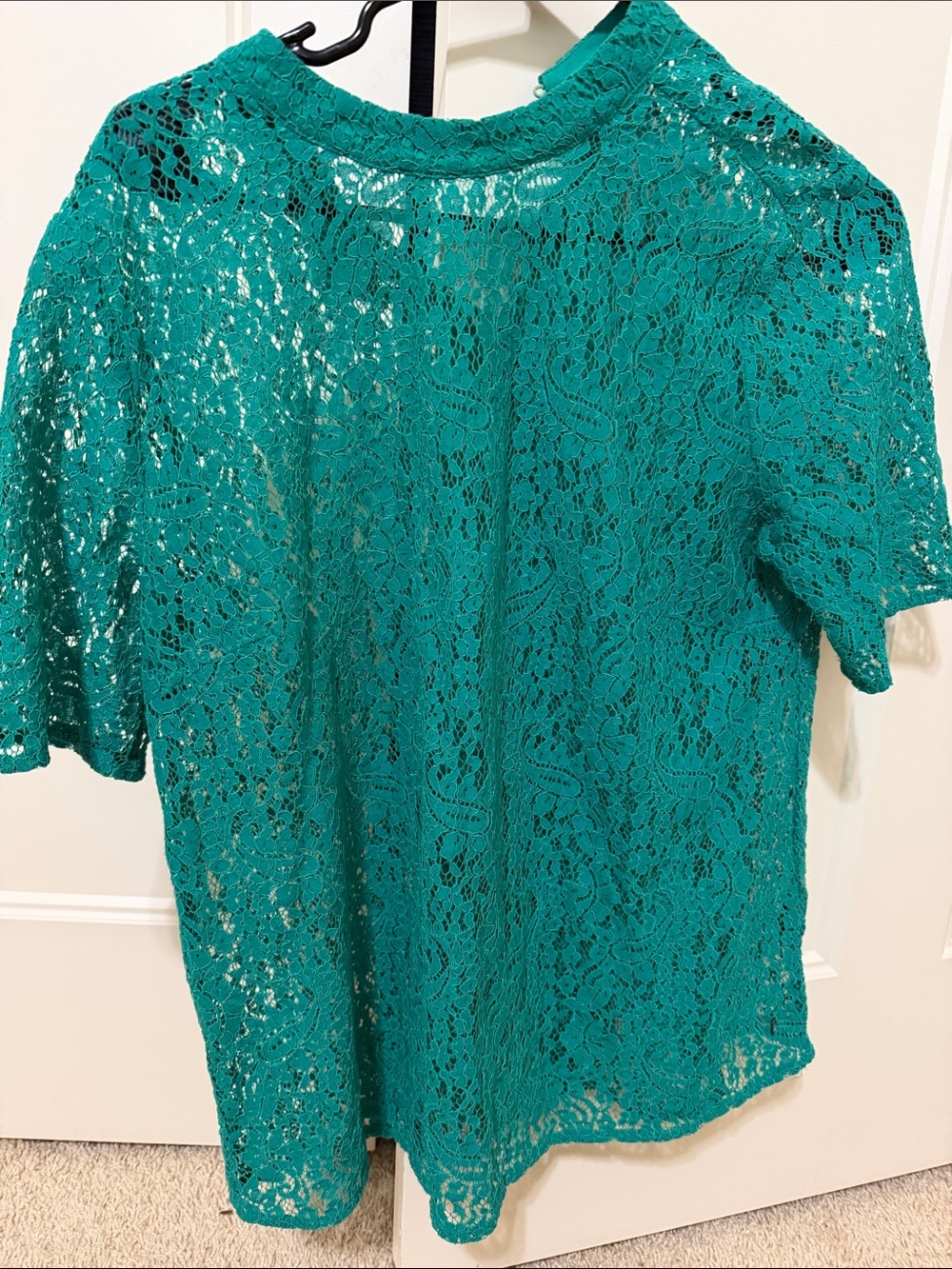 Women's Lace Short-Sleeve Top in green